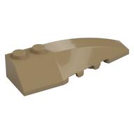 Brick Wedged, Curved 6 x 2 Right, Inner Ridges (Dark Tan)