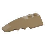 Brick Wedged, Curved 6 x 2 Left, Inner Ridges (Dark Tan)