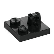 Hinge Plate 2 x 2 Locking with 1 Finger on Top (Black)