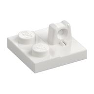 Hinge Plate 2 x 2 Locking with 1 Finger on Top (White)