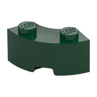 Brick Round Corner 2 x 2 Macaroni with Stud Notch and Reinforced Underside [New Style] (Dark Green)