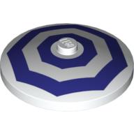 Dish 4 x 4 Inverted [Radar] with Dark Purple Octagonal Print (White)