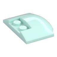 Brick Round 3 x 4 x 2/3 Triple Curved with 2 Sunk Studs (Light Aqua)