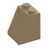 Brick Sloped 65° 2 x 2 x 2 with Bottom Tube (Dark Tan)