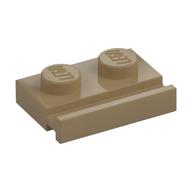 Plate Special 1 x 2 with Door Rail (Dark Tan)