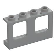 Window 1 x 4 x 2 Plane, Hollow Studs, Single Hole Top and Bottom for Glass (Light Bluish Gray)