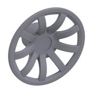 Wheel Cover 9 Spoke - 24mm D. (Flat Silver)