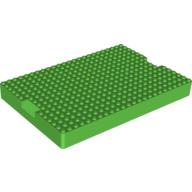 Brick Special 16 x 24 x 2 with 1 x 4 Indents on Ends (5932 Container Top) (Bright Green)