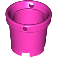 Bucket with Handle Holes and 5 Bottom Holes - Center Bottom Stud Holder (Dark Pink)