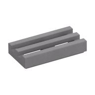 Tile Special 1 x 2 Grille with Bottom Groove (Flat Silver)