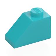 Brick Sloped 45° 2 x 1 with Bottom Pin (Medium Azure)