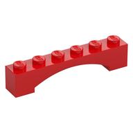 Brick Arch 1 x 6 Raised Arch (Red)
