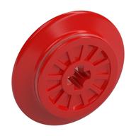 Train Wheel Spoked with Technic Axle Hole and Rubber Friction Band (Red)