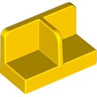 Panel 1 x 2 x 1 with Rounded Corners and Central Divider (Yellow)