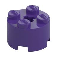 Brick Round 2 x 2 with Axle Hole (Dark Purple)