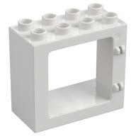 Duplo Door / Window Frame Flat Front Surface, Completely Open Back (White)
