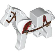 Animal, Horse, Movable Head, Ornate Royal Harness Print (White)