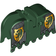Animal / Creature Accessory, Horse Barding with Kingdoms Dragon Shield and Armour Print (Dark Green)