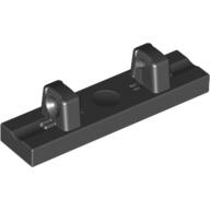 Hinge Tile 1 x 4 Locking Dual 1 Fingers on Top [8 Locking Ridges] (Black)