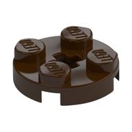 Plate Round 2 x 2 with Axle Hole Type 1 (+ Opening) (Dark Brown)