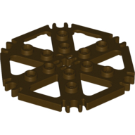 Technic Plate Rotor 6 Blade with Clip Ends Connected [aka Water Wheel] - Hollow Studs (Dark Brown)