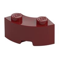 Brick Round Corner 2 x 2 Macaroni with Stud Notch and Reinforced Underside [New Style] (Dark Red)