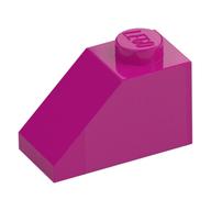 Brick Sloped 45° 2 x 1 with Bottom Pin (Magenta)
