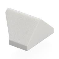Brick Sloped 45° 2 x 1 Double / Inverted with Bottom Stud Holder (White)
