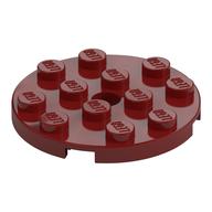 Plate Round 4 x 4 with Pin Hole (Dark Red)