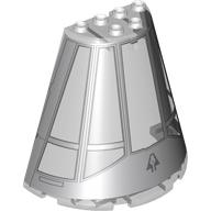 Cone Half 8 x 4 x 6 with Light Bluish Gray Cockpit Print (Trans-Clear)