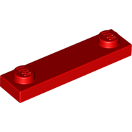 Plate Special 1 x 4 with 2 Studs, 3 Bottom Tubes (Red)