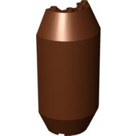 Cylinder Half 4 x 6 x 13 with 1 x 2 Cutout (Reddish Brown)