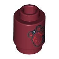 Brick Round 1 x 1 with Human Heart Print (Dark Red)