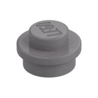 Plate Round 1 x 1 with Solid Stud (Flat Silver)