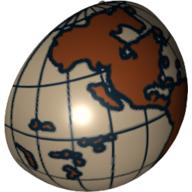 Dome Hemisphere 2 x 2 with Cutout with Reddish Brown Americas and South Pacific Globe Print (Dark Tan)