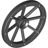 Wheel Wagon Large (33mm D.), Round Hole For Wheel Holder Pin (Black)