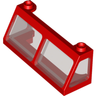 Windscreen 2 x 6 x 2 Train with Trans-Brown Glass (Red)