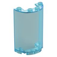 Cylinder Half 2 x 4 x 5 with 1 x 2 cutout (Trans-Light Blue)
