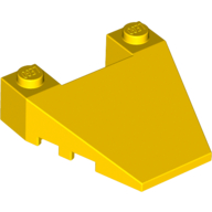 Brick Wedged, Sloped 4 x 4 Taper, with Stud Notches (Yellow)
