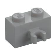 Brick Special 1 x 2 with Vertical Clip [Open O Clip] (Light Bluish Gray)