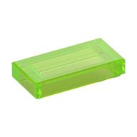 Tile 1 x 2 with Groove (Trans-Bright Green)