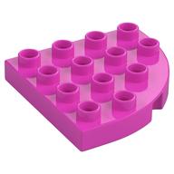 Duplo Plate Round Corner 4 x 4 (Dark Pink)