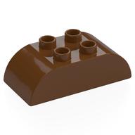 Duplo Brick 2 x 4 Curved Top (Reddish Brown)