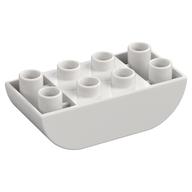 Duplo Brick 2 x 4 Curved Bottom (White)