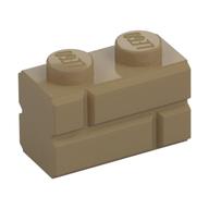 Brick Special 1 x 2 with Masonry Brick Profile (Dark Tan)
