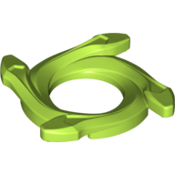 Ring 4 x 4 with 2 x 2 Hole and 4 Snake Head Ends (Ninjago Spinner Crown) (Lime)