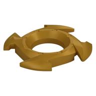 Ring 4 x 4 with 2 x 2 Opening and 4 Arrow Ends (Ninjago Spinner Crown) (Pearl Gold)