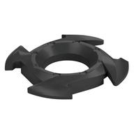 Ring 4 x 4 with 2 x 2 Opening and 4 Arrow Ends (Ninjago Spinner Crown) (Pearl Titanium)