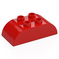 Duplo Brick 2 x 4 Curved Top (Red)