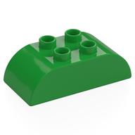 Duplo Brick 2 x 4 Curved Top (Bright Green)